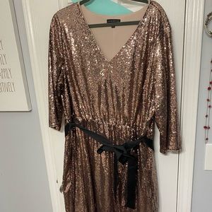 Gold sequin high low dress